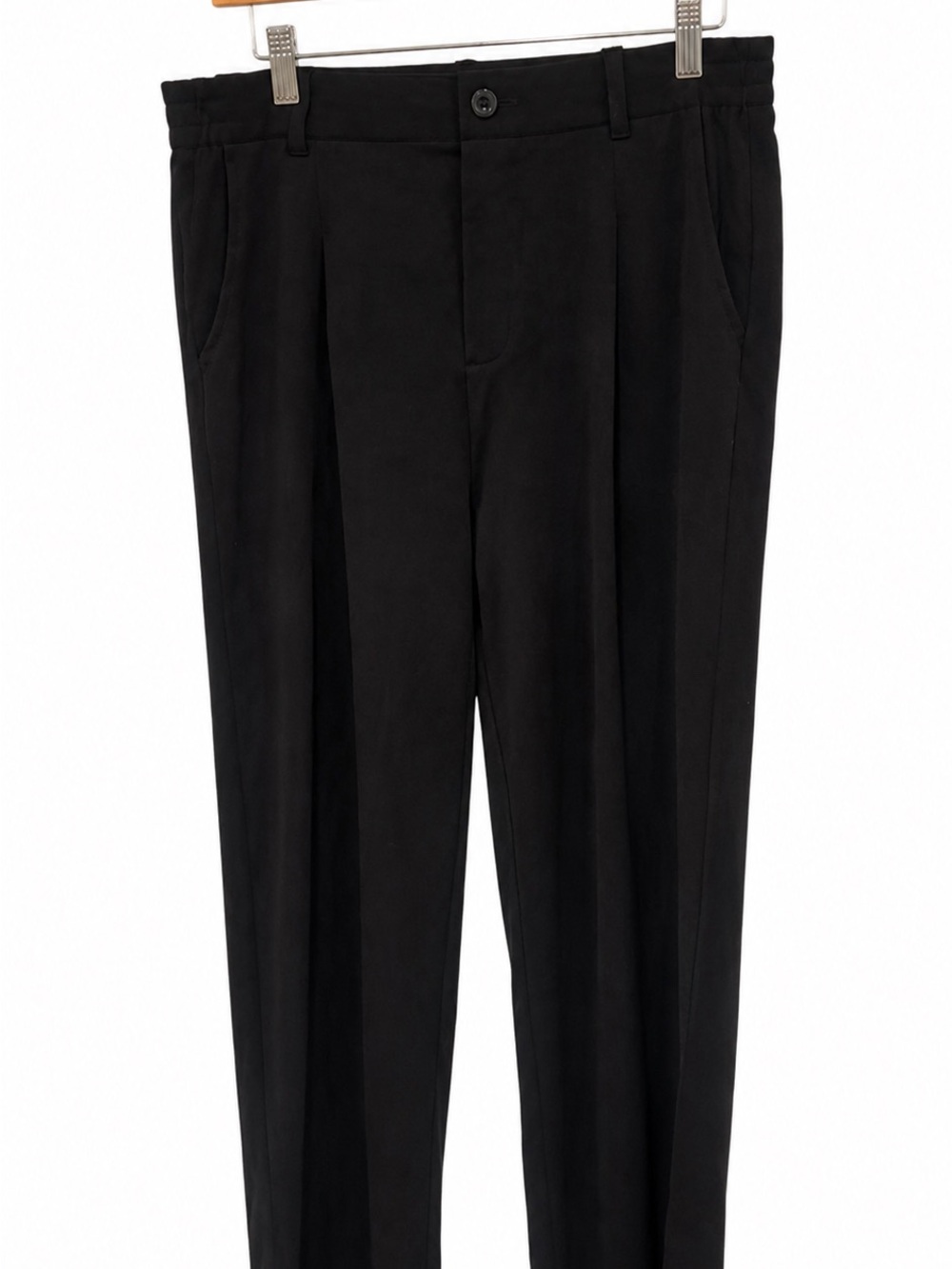 Black Dress Trousers - Classic Pleated Front